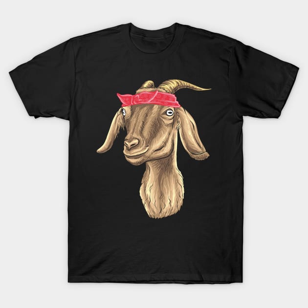 Kick Ass Goat with Bandana T-Shirt by Nowhereman78